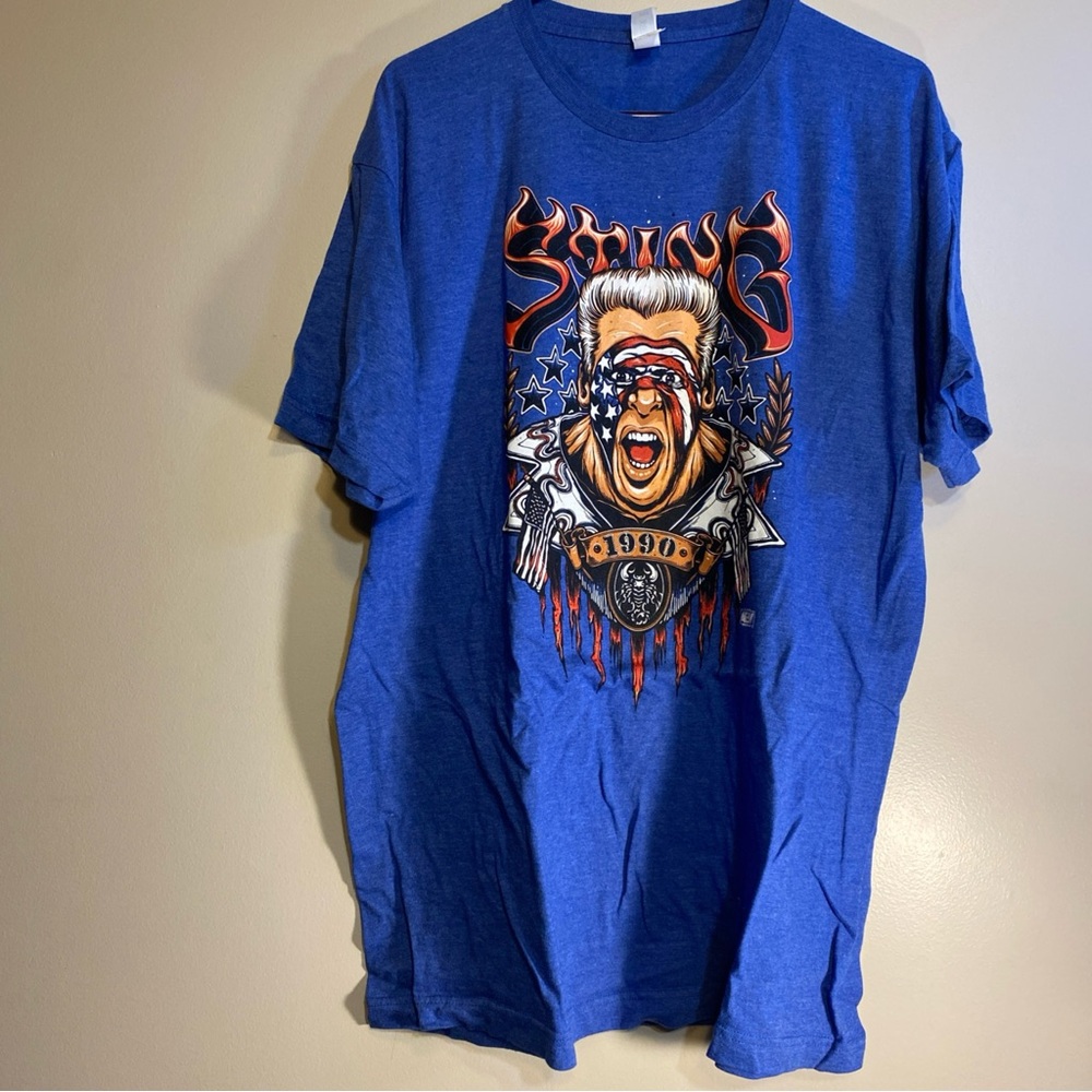 Sting Red White Blue Paint T-Shirt XLarge AEW WCW WWE 1990 Great American‎ Bash